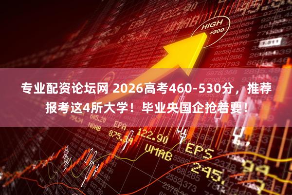 专业配资论坛网 2026高考460-530分，推荐报考这4所大学！毕业央国企抢着要！